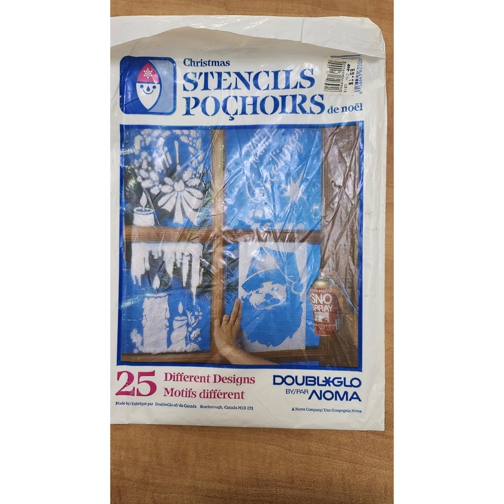 Christmas Stencils Doubl Glo Noma 25 Window designs 9 unpunched ‎ sheets